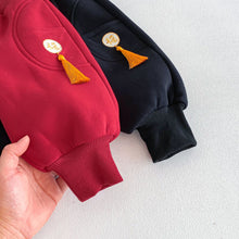 將圖片載入圖庫檢視器 ZDK5665PA-冬季刺繡流蘇中國風加絨加厚長褲
