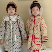 Load image into Gallery viewer, DW250618SE-秋冬季圓點羊羔毛中版長口袋連帽外套
