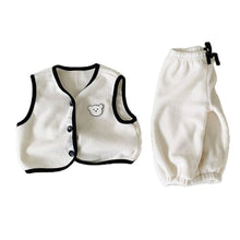 將圖片載入圖庫檢視器 Y8560TG-冬季雙面絨套裝｜小熊貼布款
