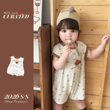 Load image into Gallery viewer, 629103LS-夏季｜小狗滿印｜嬰兒無袖連身哈衣
