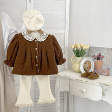 Load image into Gallery viewer, H10620SE-冬季蕾絲翻領加厚棉服外套
