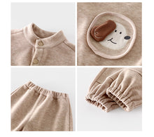 Load image into Gallery viewer, ZQT5256TG-秋季立領貼布狗狗長袖兩件套
