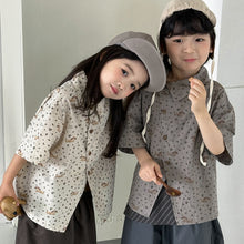 Load image into Gallery viewer, 26X18SE-夏季｜卡通豹紋｜兒童短袖襯衫
