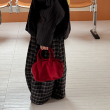 將圖片載入圖庫檢視器 2025D17PA-秋冬季韓版格紋加絨休閒寬鬆闊腿褲
