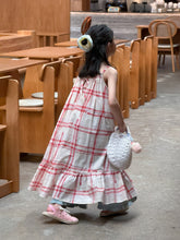 將圖片載入圖庫檢視器 2025X118TG-夏季男女童韓版格子翻領短袖短褲兩件套＆兒童吊帶連身裙
