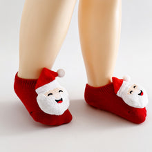 將圖片載入圖庫檢視器 1108AC-INS聖誕節麋鹿防滑學步防滑船型短襪 (三雙起批)
