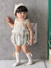 Load image into Gallery viewer, 624165LS-夏季｜吊帶花邊｜女寶薄款包屁連體衣
