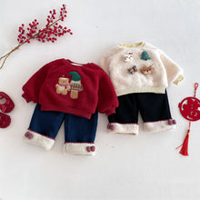 將圖片載入圖庫檢視器 ZDK5708PA-冬季超萌蝴蝶結加絨牛仔長褲
