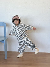將圖片載入圖庫檢視器 CZ260891TG-條紋連帽運動休閒兩件套
