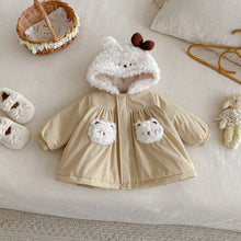 Load image into Gallery viewer, ZDW5266SE-冬季加厚毛毛連帽棉服外套
