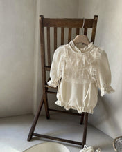 將圖片載入圖庫檢視器 Y9603LS-春夏季嬰兒蕾絲蕾絲領三粒扣包屁衣
