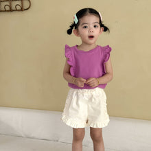 將圖片載入圖庫檢視器 XZ260983TG-夏季｜純棉花邊｜背心短褲套裝
