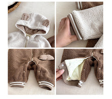 將圖片載入圖庫檢視器 ZDL5181LS冬季顆粒絨連身衣｜毛毛連帽爬服
