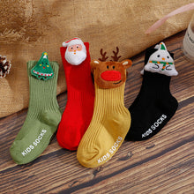 將圖片載入圖庫檢視器 026AC-INS聖誕系列嬰幼兒中筒防滑襪(三雙起批)
