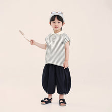 將圖片載入圖庫檢視器 S089SE-夏日條紋POLO無袖上衣
