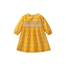 Load image into Gallery viewer, GS0035DS-Autumn European and American Girls Cotton Lapel Long Sleeve Floral Dress 

