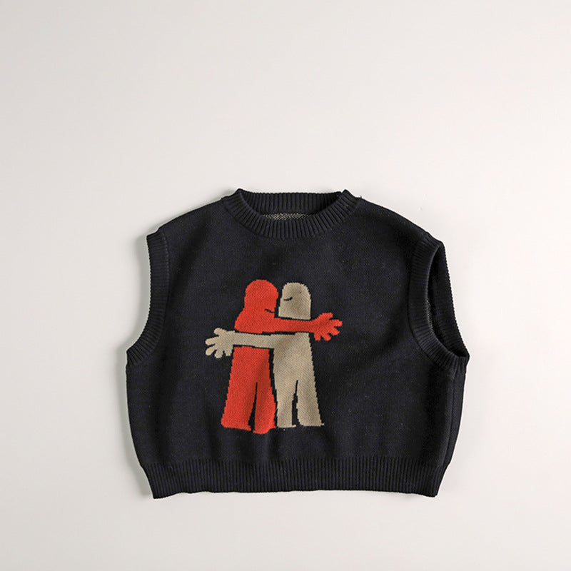KB22SE-春秋插畫圖案針織毛衣