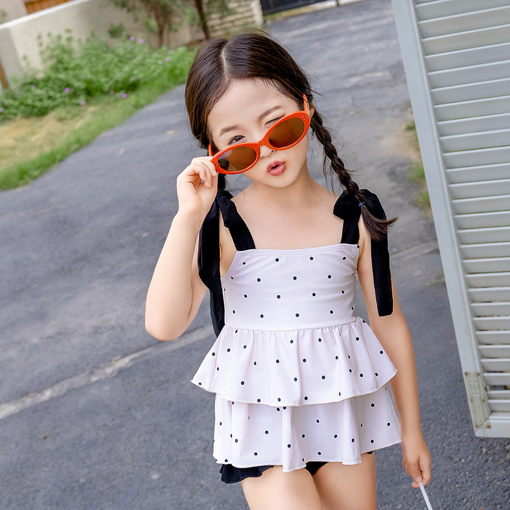 25109TG-Summer Girls Cute Split Cake Skirt Swimsuit 