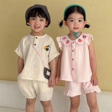 將圖片載入圖庫檢視器 XZ260947TG-夏季｜純棉紗布｜短袖短褲套裝
