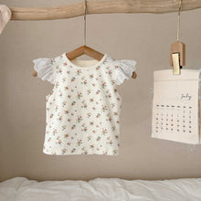 Load image into Gallery viewer, 51412SE-Summer Korean elastic floral ruffle sleeve vest top &amp; matching skirt 

