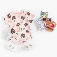 Load image into Gallery viewer, BRS1001LS-Summer Korean style bear flower pure cotton bodysuit 
