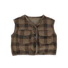 將圖片載入圖庫檢視器 1559SE秋季格紋燈芯絨馬甲外套
