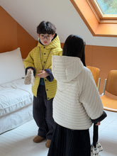 將圖片載入圖庫檢視器 2025D191SE-冬季韓版立領壓紋加厚休閒連帽外套
