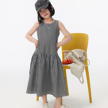 Load image into Gallery viewer, BB2607PCW-夏季｜格紋拼接｜無袖連衣裙
