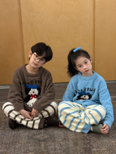 將圖片載入圖庫檢視器 2025D209TG-冬款狗狗條紋珊瑚絨居家兩件套
