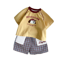 將圖片載入圖庫檢視器 M627093TG-夏季｜撞色小狗｜短褲套裝
