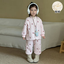 將圖片載入圖庫檢視器 DZ250632TG-秋冬季星月刺繡三層夾棉保暖二件套裝
