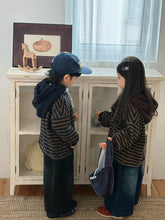 Load image into Gallery viewer, 25D46SE-冬季加絨條紋衛衣｜連帽保暖上衣
