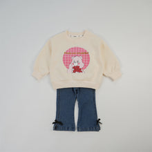 Load image into Gallery viewer, 24217PA-Autumn Korean style slightly elastic denim bow flared pants
