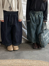 Load image into Gallery viewer, 25Q09PA-春季拼接寬鬆直筒牛仔長褲
