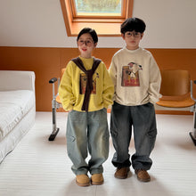 將圖片載入圖庫檢視器 2025D192SE-冬季韓版狗狗印花字母休閒加絨圓領上衣
