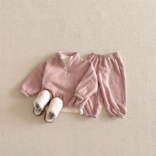 將圖片載入圖庫檢視器 Y8566TG-冬季立領套裝｜雙面絨運動風
