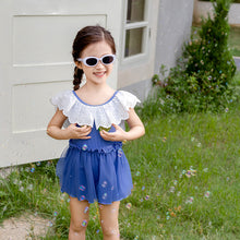 Load image into Gallery viewer, 25103LS-Summer children&#39;s back skirt one-piece swimsuit + swimming cap 
