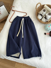 將圖片載入圖庫檢視器 2025D299PA-秋冬季百搭休閒寬鬆加絨收腳長褲
