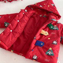 將圖片載入圖庫檢視器 ZDW5622SE-冬季熊貓撞色加厚夾棉外套
