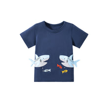 Load image into Gallery viewer, 5121SE-夏季卡通鯊魚男童短袖上衣
