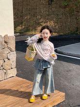 Load image into Gallery viewer, OPC2624PA-春季女童百搭假兩件裙擺牛仔長褲
