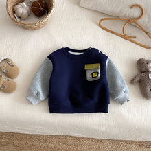 Load image into Gallery viewer, ZDY5305SE-冬季撞色口袋加絨長袖上衣
