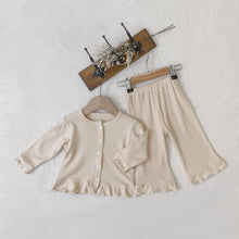 Load image into Gallery viewer, Y8454TG-Autumn wear ribbed cardigan + flared pants set 
