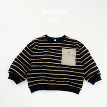 將圖片載入圖庫檢視器 1581SE秋季條紋寬鬆衛衣上衣
