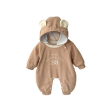 Load image into Gallery viewer, M2403426LS-秋季韓版嬰幼兒刺繡印花連體長袖爬服【附贈可拆式帽子】
