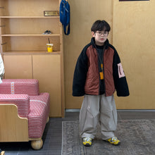 將圖片載入圖庫檢視器 2025D221SE-冬季韓版菱形壓紋拼接袖保暖外套
