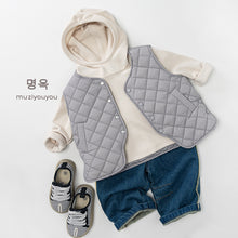 將圖片載入圖庫檢視器 25231PA-冬季韓版兒童抓絨口袋印花保暖牛仔長褲
