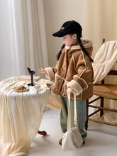 將圖片載入圖庫檢視器 2023D120SE-冬款美拉德連帽加厚皮毛外套
