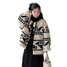 將圖片載入圖庫檢視器 2025D246SE-冬季韓版羊羔絨夾棉加厚拼色連帽外套
