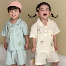 將圖片載入圖庫檢視器 XZ260871TG-夏季純棉襯衫兄妹套裝
